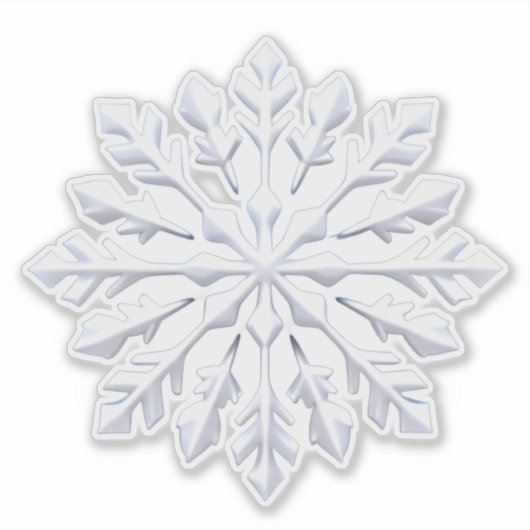 Detailed White Snowflake Design Sticker (Voorkant)