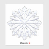 Detailed White Snowflake Design Sticker (Vel)