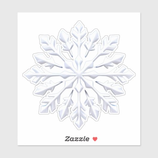 Detailed White Snowflake Design Sticker (Vel)