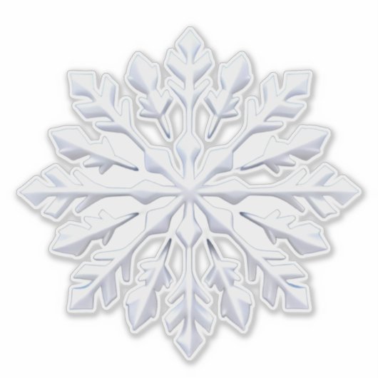 Detailed White Snowflake Design Sticker (Voorkant)