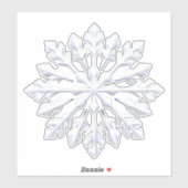 Detailed White Snowflake Design Sticker (Vel)