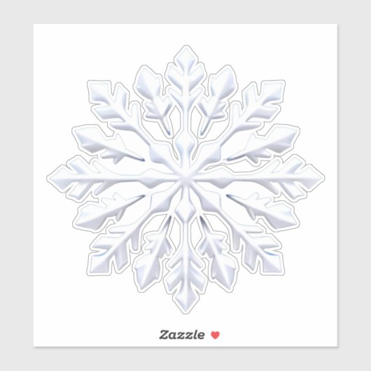 Detailed White Snowflake Design Sticker (Vel)