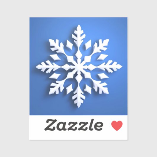 Detailed White Snowflake Design Sticker (Vel)