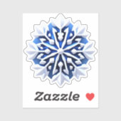 Detailed White Snowflake Design Sticker (Vel)
