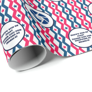 Detailhandel Bedrijf 4 juli Diamant Logo Tekst Cadeaupapier