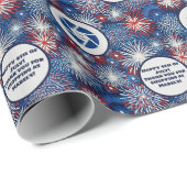 Detailhandel Bedrijfslogo vuurwerk 4 juli tekst Cadeaupapier (Rol Hoek)