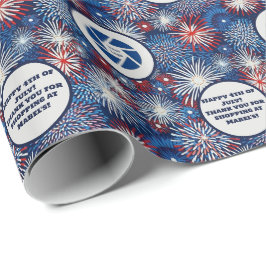 Detailhandel Bedrijfslogo vuurwerk 4 juli tekst Cadeaupapier