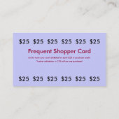 Detailhandel / Frequente winkelkaart Klantenkaartje (Achterkant)
