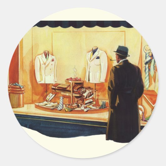  detailhandel, winkelen voor Mannen Ronde Sticker (Voorkant)