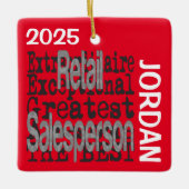 Detailhandelaar Extraordinaire CUSTOM Keramisch Ornament (Voorkant)