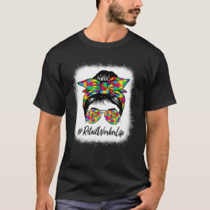 Detailhandelaar Messy Bun Ondersteunend Autisme Aw T-shirt