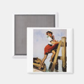  detailhandelaar of pop-upmeisje magneet (Voorkant / Achterkant)