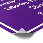 Detailhandelsjabloon Konings Paars Openingstijden Poster (Hoek)