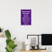 Detailhandelsjabloon Konings Paars Openingstijden Poster (Thuiskantoor)