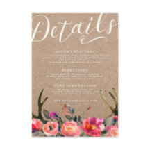 DETAILKAART | Elegant Floral Rustic Spring Antler