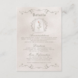DETAILKAART   Elegant Roos Beauty Wedding Informatiekaartje