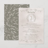 DETAILKAART | Elegant Roos Beauty Wedding Informatiekaartje (Voorkant / Achterkant)