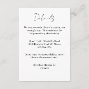 Detailkaart voor elk huwelijk RSVP kaartje