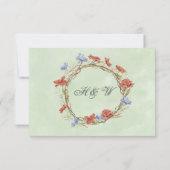 detailkaart voor oosterse weide wildbloemen RSVP kaartje (Achterkant)