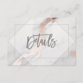 DETAILKAART VOOR ROOS EN MARBLE GOLD WEDDING INFORMATIEKAARTJE (Voorkant)