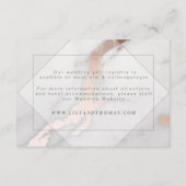DETAILKAART VOOR ROOS EN MARBLE GOLD WEDDING INFORMATIEKAARTJE (Achterkant)