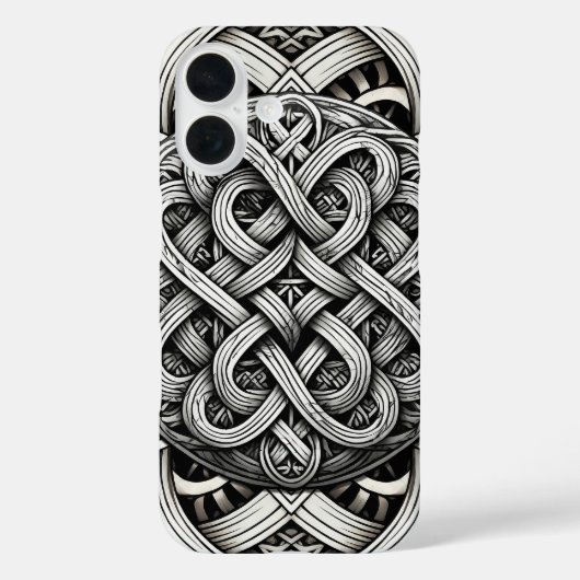 Detaillierte Schwarz-Weißer keltischer Knoten 0001 Case-Mate iPhone Case (Achterkant)