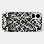 Detaillierte Schwarz-Weißer keltischer Knoten 0001 Case-Mate iPhone Case (Achterkant (horizontaal))
