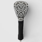 Detaillierte Schwarz-Weißer keltischer Knoten 0001 Golfheadcover (Voorkant)