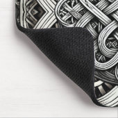 Detaillierte Schwarz-Weißer keltischer Knoten 0001 Muismat (Hoek)