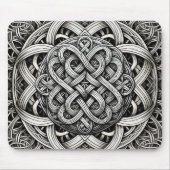 Detaillierte Schwarz-Weißer keltischer Knoten 0001 Muismat (Voorkant)