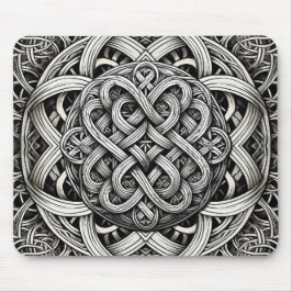 Detaillierte Schwarz-Weißer keltischer Knoten 0001 Muismat