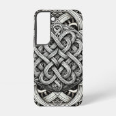 Detaillierte Schwarz-Weißer keltischer Knoten 0001 Samsung Galaxy Hoesje (Achterkant)