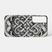 Detaillierte Schwarz-Weißer keltischer Knoten 0001 Samsung Galaxy Hoesje (Achterkant horizontaal)