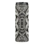 Detaillierte Schwarz-Weißer keltischer Knoten 0001 Thermosbeker (Achterkant)