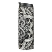 Detaillierte Schwarz-Weißer keltischer Knoten 0001 Thermosbeker (Geroteerd rechts)