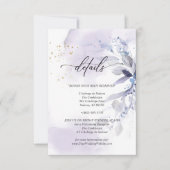 Details 2 Elegant Violet Watercolor Loofwerk Kaart (Voorkant)