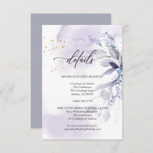 Details 2 Elegant Violet Waterverf Foliage Kaart