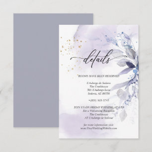 Details 2 Elegante Paarse Waterverf Bladeren Kaart