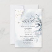 Details 3 Elegant Dusty Blue Waterverf Foliage Kaart (Voorkant)