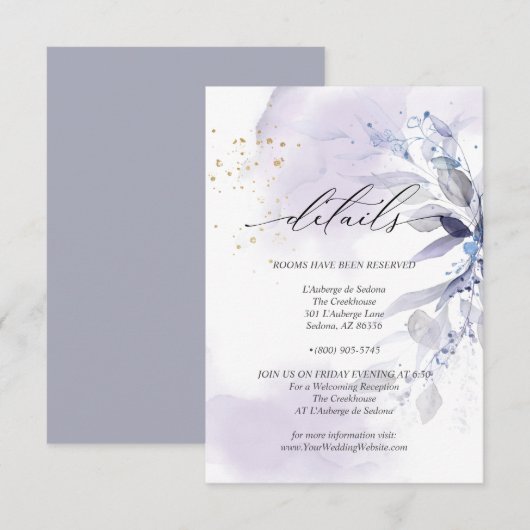 Details 3 Foliage van Waterverf met bruisende peul Kaart (Voorkant / Achterkant)