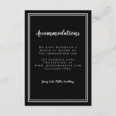 Details Accommodations Simple Black White Wedding Informatiekaartje (Voorkant)