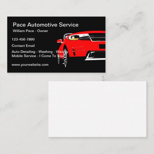 Details auto-auto visitekaartje (Voorkant / Achterkant)