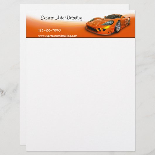 Details auto gepersonaliseerd briefhoofd (Voorkant / Achterkant)