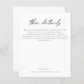 Details begrotingsbruiloft Informele Script Enclos (Voorkant / Achterkant)