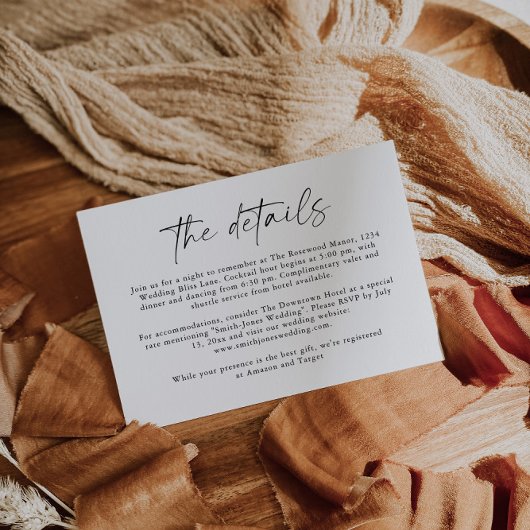 Details Behuizing Kaart | Moderne bruiloft briefpa