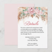 Details Behuizing Kaart voor de Blush Roos bruilof (Voorkant / Achterkant)