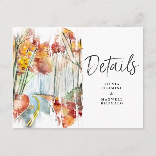 Details Bijlage voor Herfst Bruiloft Gast (Voorkant)