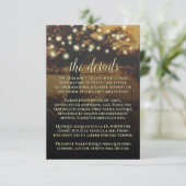 Details bijtende perkamenteelt en lichte bruiloft informatiekaartje (Staand voorkant)