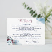 Details, Blauw, Bourgogne en Paarse Bloemen Informatiekaartje (Staand voorkant)