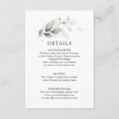 DETAILS Botanische groen gouden bruiloft QR-code Informatiekaartje (Voorkant)